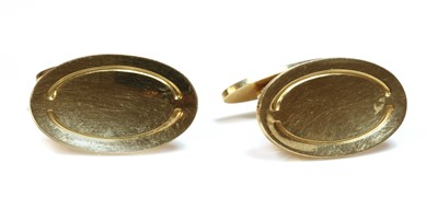 Lot 201 - A pair of 18ct gold oval swivel link cufflinks by Georg Jensen, c.1980