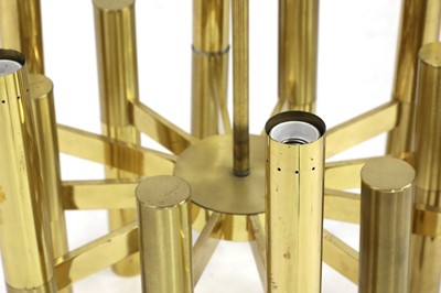Lot 437 - An Italian lacquered brass tubular hanging light