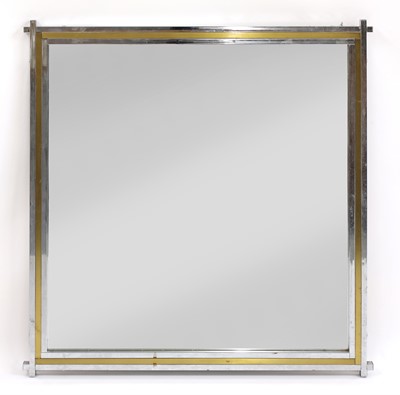 Lot 423 - An Italian chrome and brass mirror