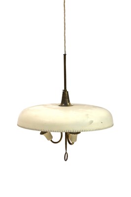 Lot 320 - An adjustable steel and brass hanging light