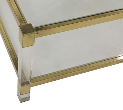 Lot 425 - A brass and Lucite Italian coffee table
