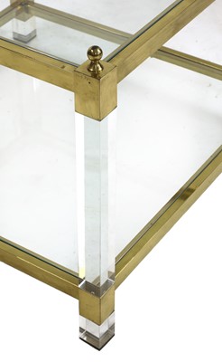 Lot 523 - A brass and Lucite side table