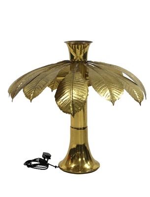 Lot 436 - An Italian brass palm tree table light