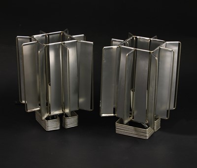 Lot 205 - A pair of French aluminium 'Sirius' table lamps