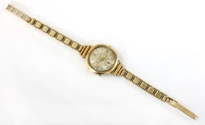 Lot 460 - A ladies' 9ct gold mechanical bracelet watch