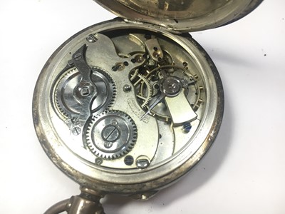 Lot 201 - A sterling silver pin set open-faced pocket watch