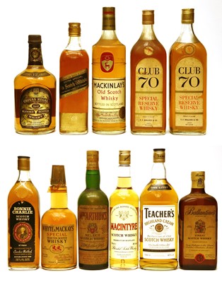 Lot 356 - Assorted Whisky to include: Club 70 Special Reserve Whisky, two bottles and nine other bottles