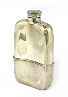 Lot 40 - A George V silver spirit flask