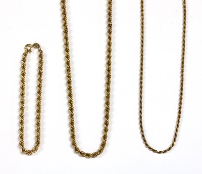 Lot 317 - A 9ct gold rope link necklace