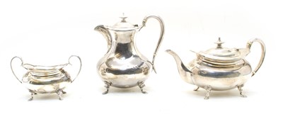 Lot 27 - An early 20th century silver three piece tea service