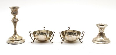 Lot 76 - A pair of silver twin handled bon-bon dishes