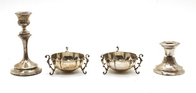 Lot 76 - A pair of silver twin handled bon-bon dishes