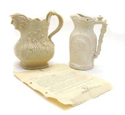 Lot 132 - A Machin and Potts stoneware relief moulded jug