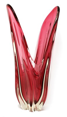 Lot 559 - A Val St Lambert pink glass vase