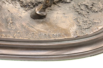 Lot 354 - After P J Mene, L'Accolade, a bronzed resin equestrian group