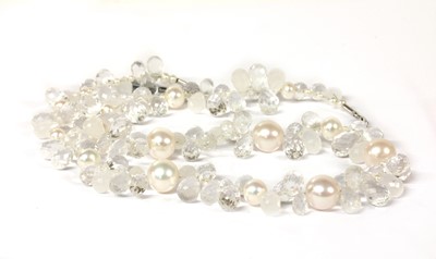 Lot 257 - A cultured freshwater pearl and quartz necklace