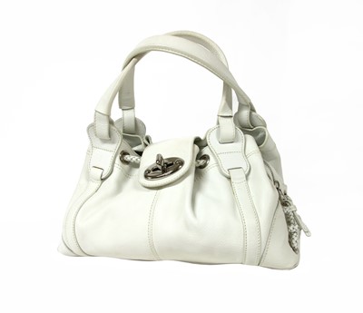 Lot 63 - A Mulberry 'Agyness' white leather shoulder bag