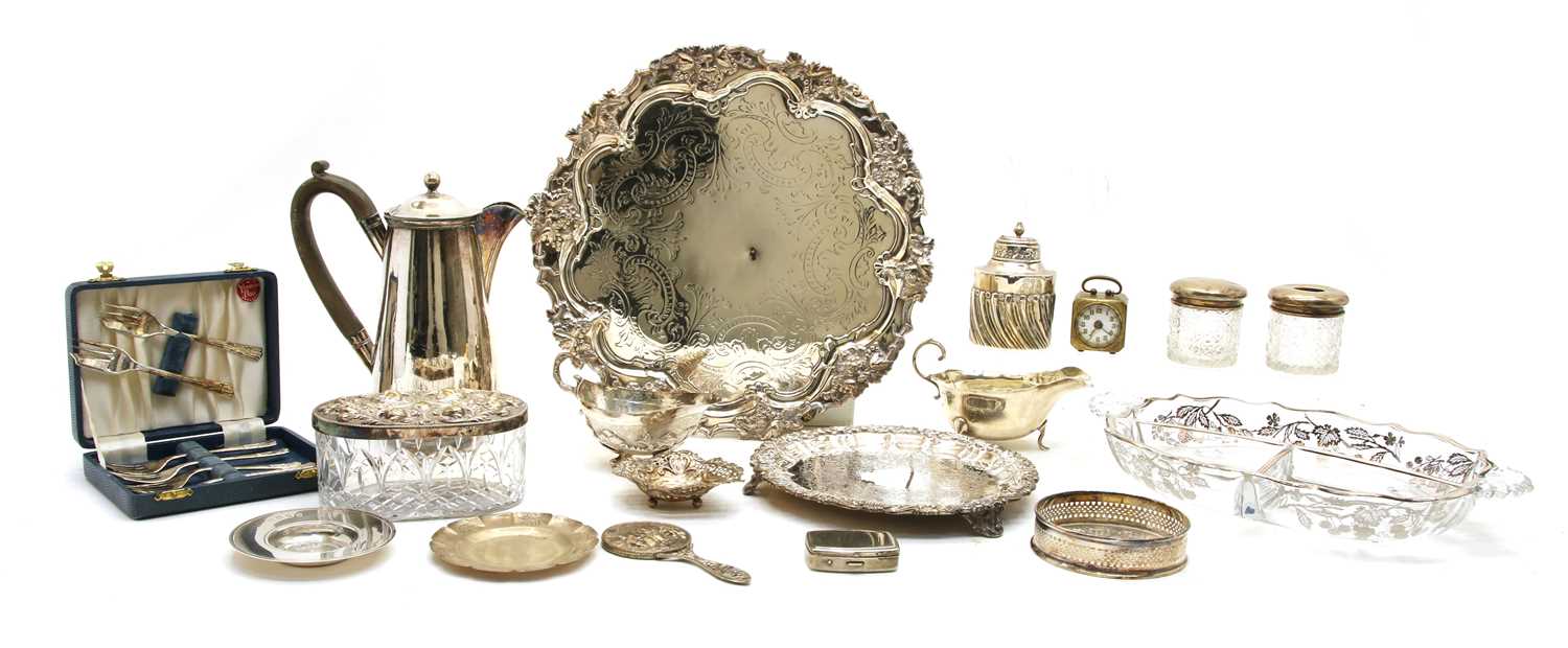 Lot 46 - A collection of silver and silver plated items