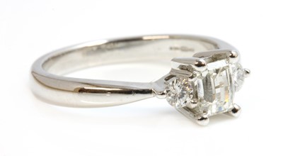 Lot 419 - An 18ct white gold three stone diamond ring