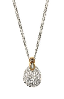 Lot 432 - An 18ct rose and white gold diamond set pavé pendant by Chimento