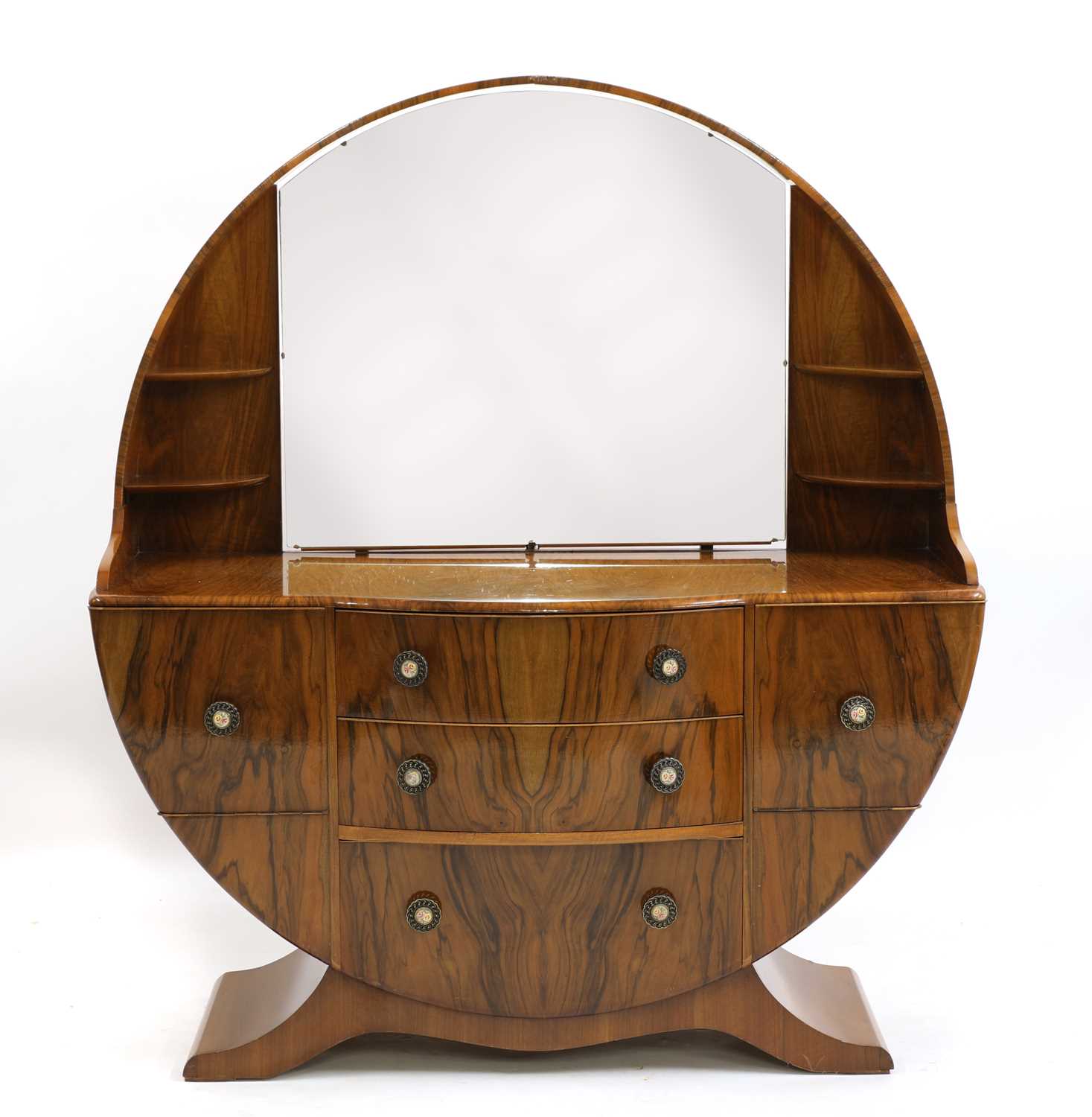 Lot 39 - An Art Deco-style walnut veneered dressing table