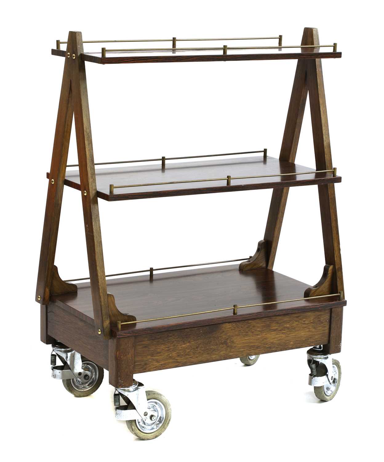 Lot 162 - An unusual three-tier library trolley,