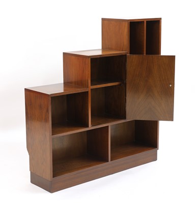 Lot 40 - An Art Deco walnut stepped bookcase