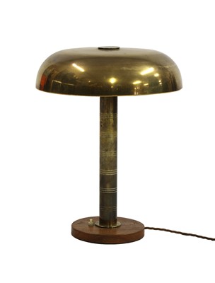 Lot 428 - A Swedish brass table lamp