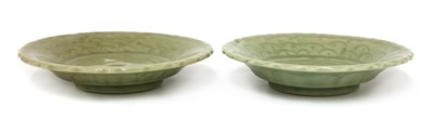 Lot 100 - Two Chinese celadon dishes