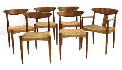 Lot 393 - Six teak dining chairs