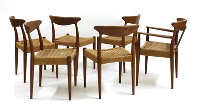 Lot 393 - Six teak dining chairs