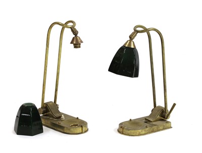 Lot 305 - A pair of Art Deco articulated brass desk lamps