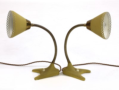 Lot 327 - A pair of Swedish yellow table lamps