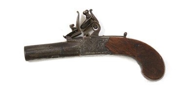 Lot 764 - A flintlock cannon barrel pocket pistol