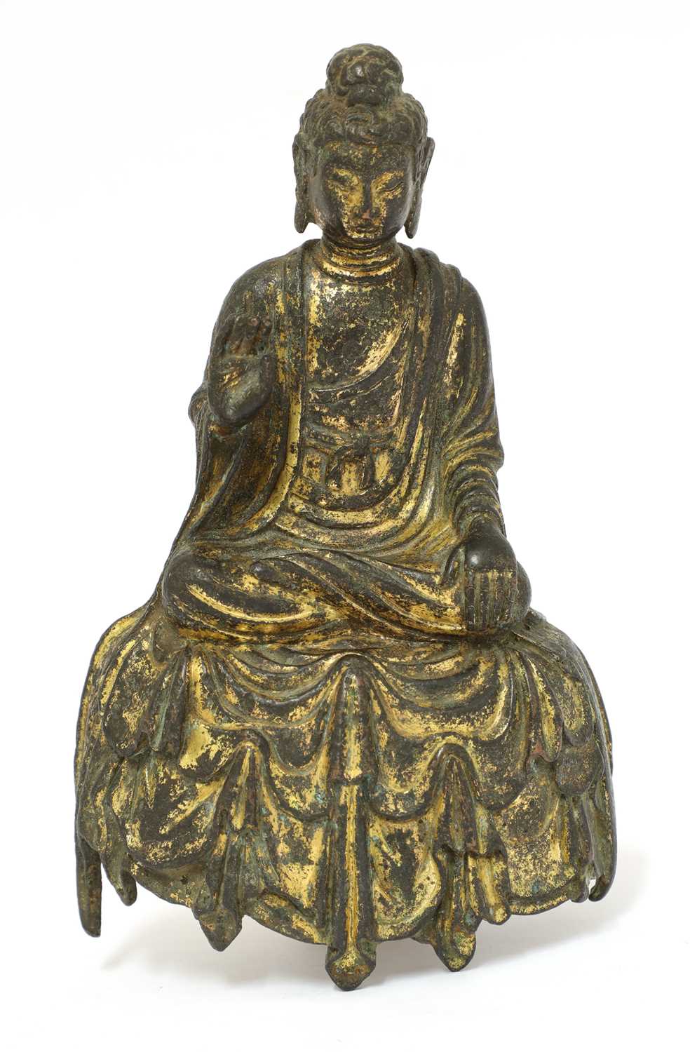 Lot 372 - A Chinese bronze Buddha