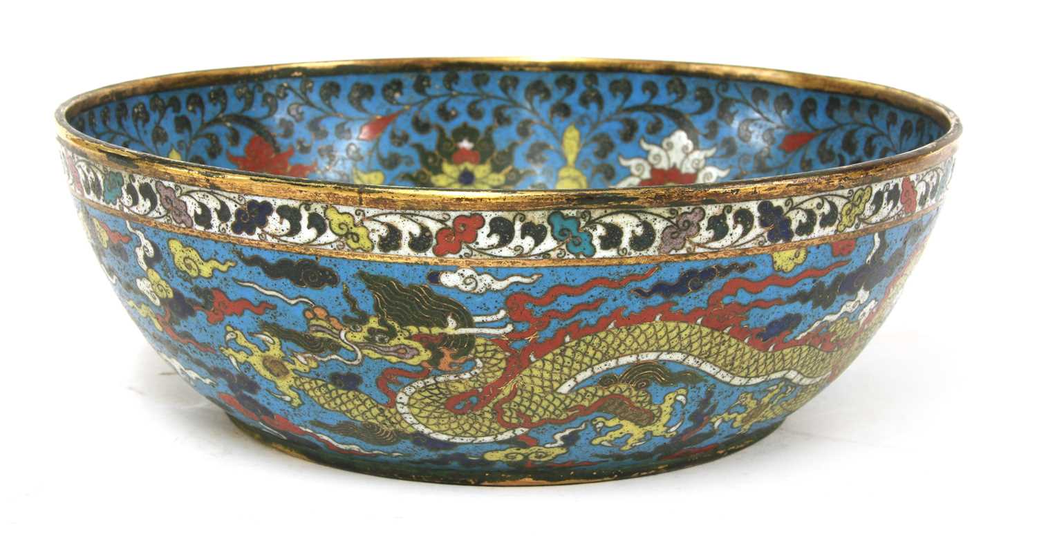 Lot 430 - A Chinese cloisonné bowl