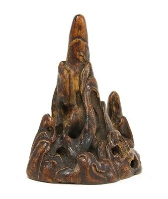 Lot 257 - A Chinese wood brush rest