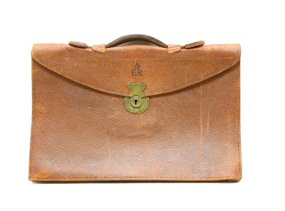 Lot 261 - A brown leather document briefcase by John Peck and Son