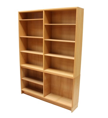 Lot 493 - A Danish light oak two-part bookcase