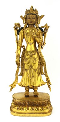 Lot 431 - A Chinese gilt-bronze bodhisattva