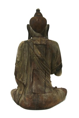 Lot 237 - A Chinese wood Buddha