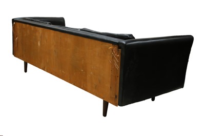 Lot 198 - A large Danish black leather three-seater settee/daybed