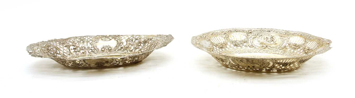 Lot 54 - Two German silver pierced dishes