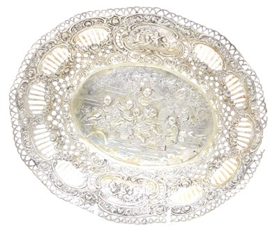 Lot 54 - Two German silver pierced dishes