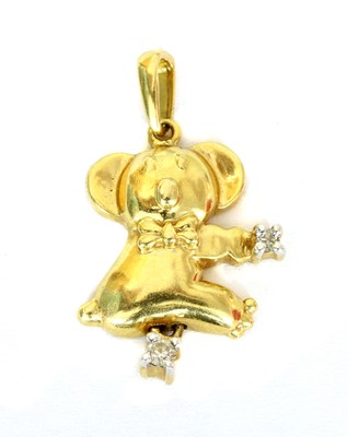 Lot 211 - A gold diamond koala bear pendant