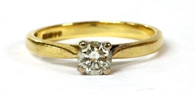 Lot 185 - An 18ct gold single stone diamond ring