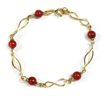 Lot 89 - An Italian gold coral bracelet