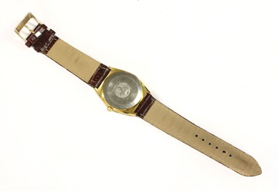 Lot 483 - A gentlemen's gold plated Omega 'Seamaster' quartz strap watch, c.1980