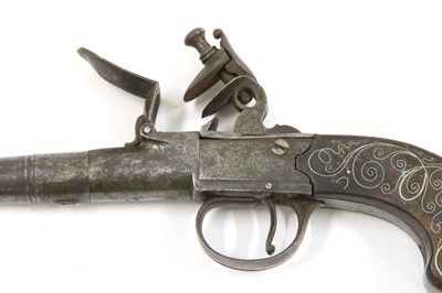 Lot 765 - A boxlock flintlock cannon barrel pistol