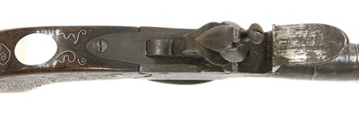 Lot 765 - A boxlock flintlock cannon barrel pistol